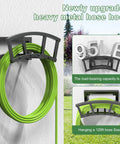 Wall Mounted Garden Hose Holder For Outdoor Use Built To Last Heavy Duty Metal Hose Organizer Holding Green Hose