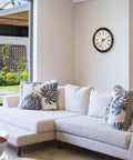Living room with wall clock featuring Chiming Clock Movement Replacement Kit With Battery Motor, Chime Melody Trigger, And 3 Hand Sets