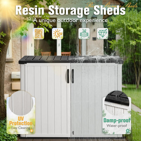 27 Cu Ft Resin Outdoor Storage Box Weather Resistant No Shelf Easy To Assemble 47.6 Inches Long 25.4 Inches Wide 37 Inches High White