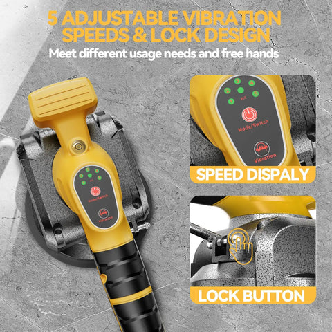 Cordless Tile Vibration Tool With 5 Speed Settings For Leveling Floors And Walls, 20V Battery Compatible, on display