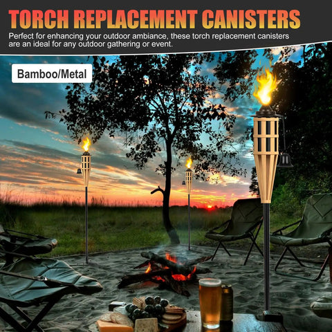 16 Ounce Torch Replacement Canisters for Refillable Bamboo Torch Fuel Citronella Tabletop Torches Outdoor Patio