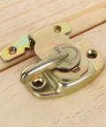 Rock Solid Heavy Duty Table Locks And Under Mount Connectors For Dining Training Extension And Conference Workstations Premium iron lock mechanism on wood surface.