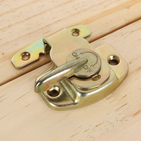 Rock Solid Heavy Duty Table Locks And Under Mount Connectors For Dining Training Extension And Conference Workstations Premium iron lock mechanism on wood surface.