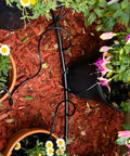 Heavy Duty Garden Drip Irrigation Hose For Greenhouse And Lawn, Flexible Black PVC One Quarter Inch Tubing in flowerbed