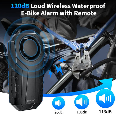 Ridiculously Loud 113dB Vibration Anti Theft Alarm With Remote For Electric Bikes Motorcycles Golf Carts Trailers And More Waterproof Home Security Sensor For Doors Mailboxes And Garage on e-bike