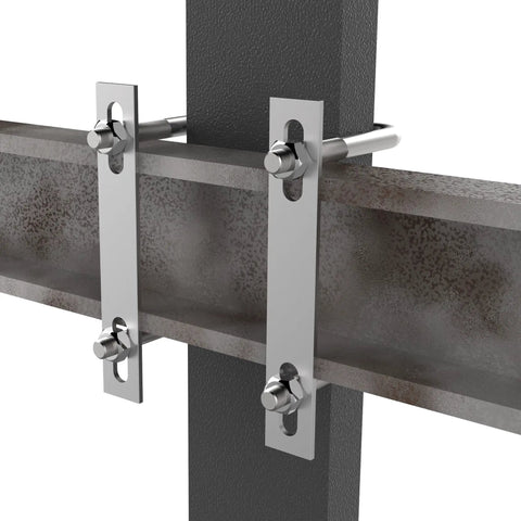 Two Sets Of 304 Stainless Steel Square U Bolts With M8 Nuts, 2.75 Inch Inner Width, 4.33 Inch Length, Frame Plate Included