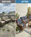 Before and after of outdoor patio furniture with paisley Outdoor Patio Cushion Covers 8 Pack Stretch Slipcovers For Sofa Cushions