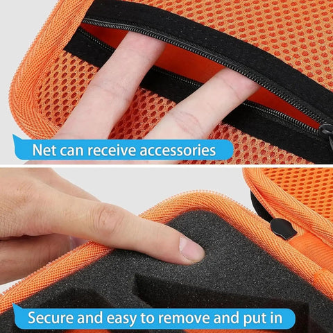 Close-up of a Rugged Hard Case Organizer with net pocket and foam slots for circuit breaker finders and GFCI testers kits.