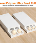 Round Shape Polymer Clay Bead Roller for DIY Jewelry, Bead Crafting Tool Set with multiple bead sizes in white plastic