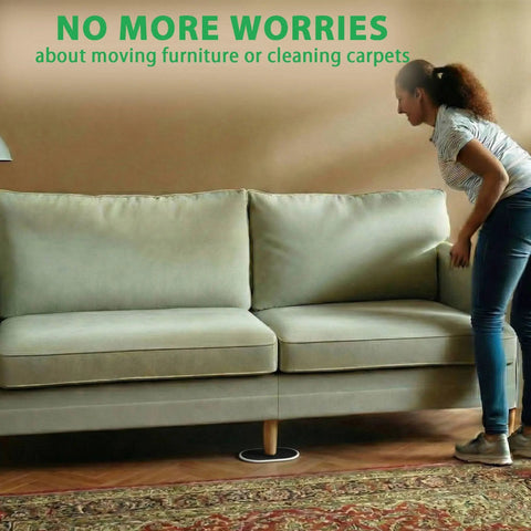 Person moving sofa using Extra Large Furniture Sliders For Carpet And Hardwood Floors 9.5 Inch Heavy Duty Reusable Moving Pads
