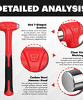 Three Piece Ball Peen Hammer Set With Fiberglass Handles 16oz 32oz 48oz Heavy Duty Pro Grade Forged Steel Construction Smooth Heads.