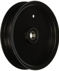 Flat Idler Pulley Replacement For Hustler 781385 Fits 52 60 And 72 Inch Super Z Decks 6-3/4 Inch OD, black metal pulley