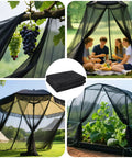 Heavy Duty Garden Mesh Netting 9.8 x 16.4 ft with upgraded PPT nano material shown in various uses for garden protection