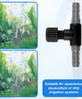 10 Pack T Shaped Aquarium Air Valves One Way Flow Regulator Kit for Fish Tank Air Pump Accessories Fits 3/16 Inch ID Tubing Black Durable Plastic for Easy Airflow Control, black T-valve for aquarium tubing