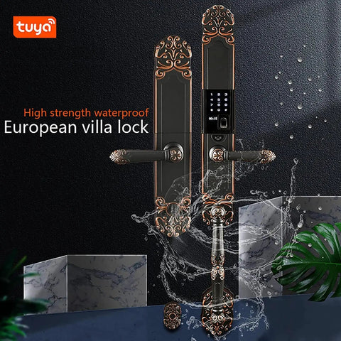 No Sweat Smart Keypad Deadbolt Keyless Entry Door Lock With Auto Lock And Anti Peek Password Guard For Front Porch Weather Resistant Solid Heavy Duty Handle Set with elegant design and waterproof features.