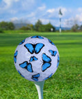 Blue Butterfly Novelty Golf Balls For Women With Colorful Printed Design Set Of 12 Cool Gift For Moms And Grandmas on tee