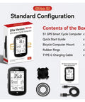 Entry Level GPS Bike Computer With Wireless Connectivity Laminated Two Point Eight Inch Screen Ultra Thin Lightweight 58 Grams Cycling Speedometer IPX7 Waterproof Bluetooth Auto Backlight For All Weather Rides Easy To Use with accessories