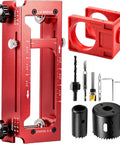 Heavy Duty Door Hinge Jig And Top Shelf Lock Installation Kit Crafted From Solid Aluminum Mortise Template for easy use and setup.