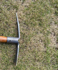 Go-To Two-Piece Garden Pick And Hoe Set, 19.6 Inch, Durable 2-Prong Hand Tool With Wooden Handle on grass
