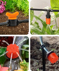 Quarter Inch Drip Irrigation Fittings Kit, 220 Pcs For Drip Systems Including Valves Nozzles Micro Drips Four Way Cross Tees