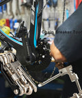 All In One Bike Multitool Kit With Chain Breaker And Tire Repair used on chain, showing lightweight stainless steel construction