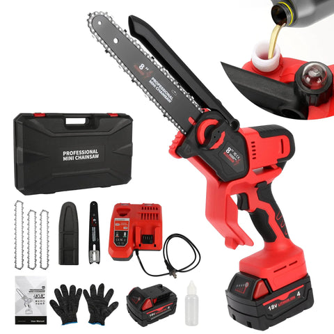 8 Inch Brushless Cordless Chainsaw With Tool Free Tensioning And Automatic Lubrication Includes 6 Inch And 8 Inch Guide Plates