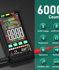 Rechargeable Digital Multimeter With Auto Ranging And Non Contact Voltage Detection TRMS 6000 Counts displaying features