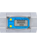 2-Inch Turbine Fuel Flow Meter Digital Readout For Diesel And Kerosene, heavy-duty aluminum alloy body, front LCD view.
