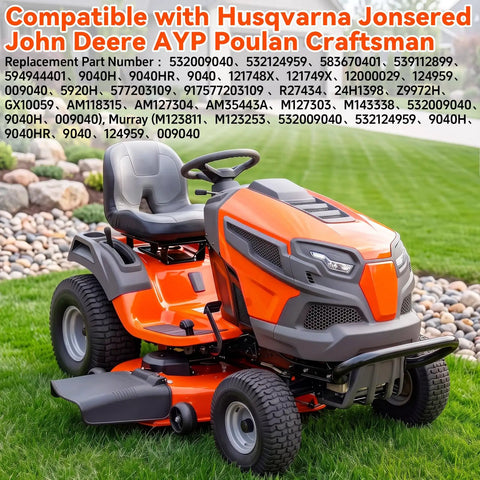 Say Bye To Wobbly Front Ends On Your Riding Mower With This Heavy Duty Bushing To Bearing Conversion Kit For Super Smooth Gliding And Trouble Free Yards Ahead. Orange riding mower with comfortable seat and steering wheel on grass.
