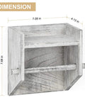 Rustic White Wood Wall Mounted Toilet Paper Holder With Storage Shelf dimensions 7.68 x 7.09 x 4.13 inches