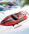 Two Pack 10 Inch Fast RC Boats For Pools Salt Water Remote Control Speed Boats Reach 15 KPH Great Gift shown in action
