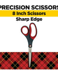 All Purpose Precision Scissors For Everyday Crafting And Office Tasks, 8-inch scissors with stainless steel blades, soft grip