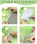 All-In-One Sewing Seam Ripper Kit accessories including tape measure, fabric, scissors, threaders, and thimble in use