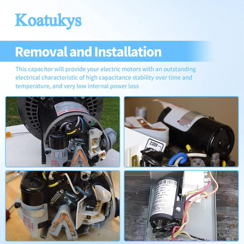 161-193 uF Round Motor Start Capacitor 110-125 VAC Dual Voltage 50/60 Hz CD60 installation process images.