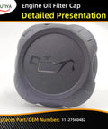 Front view of Engine Oil Fill Cap for BMW Models 128i 328xi 335i 528i 535i 740i X1 X3 E90 E91 E92 E83 Replaces OE 11127560482