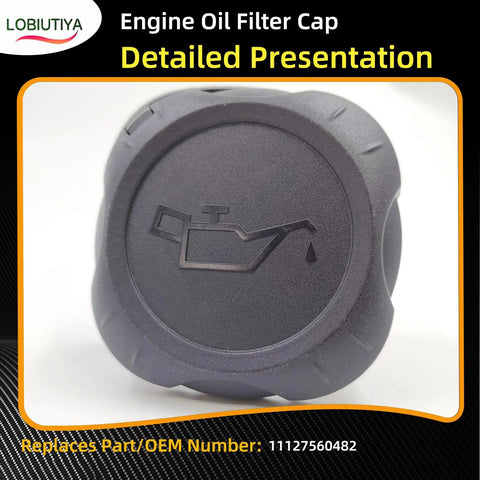 Front view of Engine Oil Fill Cap for BMW Models 128i 328xi 335i 528i 535i 740i X1 X3 E90 E91 E92 E83 Replaces OE 11127560482