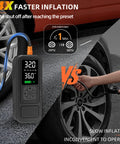 Portable Tire Inflator Air Compressor With Digital Pressure Gauge And LED Light On The Go Cordless 12V DC 150 PSI Pump 10000mAh Battery inflating car tire