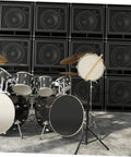 Badass Folding Snare Drum Stand With Slick Silent Storage Rack Plus Adjustable Alloy Frame Boasting Rock Solid Wide Base For Peak Stability And Matte Black Finish keeps practice gear ready for jam sessions.
