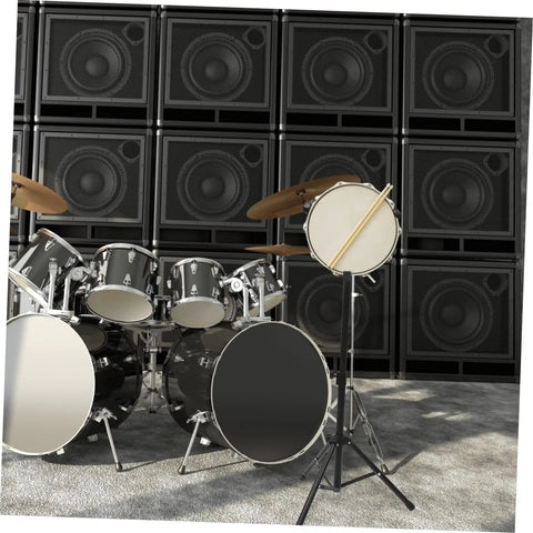 Badass Folding Snare Drum Stand With Slick Silent Storage Rack Plus Adjustable Alloy Frame Boasting Rock Solid Wide Base For Peak Stability And Matte Black Finish keeps practice gear ready for jam sessions.