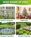 No Dig Garden Fence Panels, 24 Inch High By 13 Inch Wide, 10 Pack Rustproof Metal Wire Border Fence in various settings