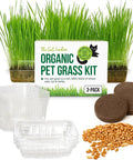 Indoor Cat Grass Kit For Healthy Digestion And Hairball Control Organic Cat Grass Seeds With Soil And BPA Free Containers