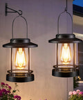 Solar Powered Hanging Lanterns Outdoor Waterproof 2 Pack Decorative Lights for Patio Porch Yard Balcony Table