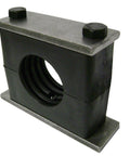 Beefy Heavy Duty Weld Mount Pipe Clamp for 2 Inch Tubing with Polypropylene Body and Carbon Steel Hardware, Front View