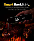Lightning Fast Instant Read Meat Thermometer 0.3S Digital Food Thermometer showing 153.2°F on steak with smart backlight feature