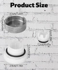 Vacuum Breaker Repair Kit For Frost Free Sillcock Outdoor Faucet Anti Siphon Valve Replacement Parts Includes Cap Plunger And Body Compatible With Model 45417, product size details, silver zinc alloy and white rubber components.