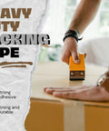 Person using Heavy Duty Packing Tape For Moving And Shipping Boxes - Ultra Strong Adhesive Shipping Tape, 2.2 Mil Thick, 2 Inch Wide