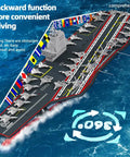 Heavy Duty RC Aircraft Carrier Boat With 2 4 GHz Dual Motors For Realistic Warship Action on ocean surface with planes