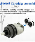 Shower Cartridge Assembly Compatible With Monitor 17 Series Dual Function Tub And Shower Faucet Pack Of 2, black and white.