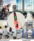 Real Talk Noise Meter For Home, Workshop And Studio Use With 30 To 130 dB Range, A Weighted Sound Profile, Clear LCD Backlit Display, Max Min Data Retention, Auto Power Off, 1.5 dB Accuracy, Super Easy Read, And User Friendly in red handheld view