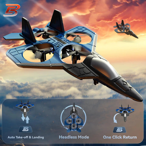 Mini RC Plane And Fighter Jet Drone For Adults And Kids, 360 Degree Flip, Headless Mode, Auto Hover, Foam F22 Raptor Stunt Plane
